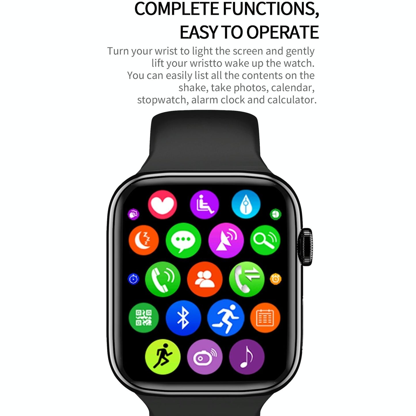 1.75 Inch Full Screen Ip67 Waterproof Smart Watch Support Sleep Monitor / Heart Rate Monitor / Bluetooth Call - Black