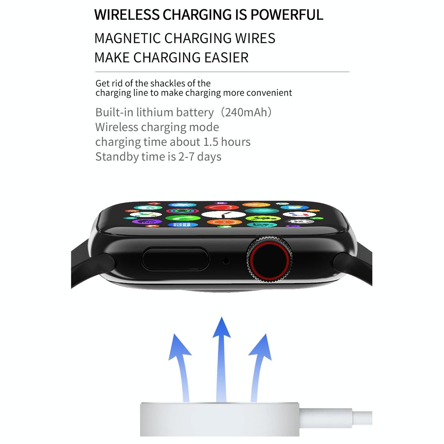 1.75 Inch Full Screen Ip67 Waterproof Smart Watch Support Sleep Monitor / Heart Rate Monitor / Bluetooth Call - Black