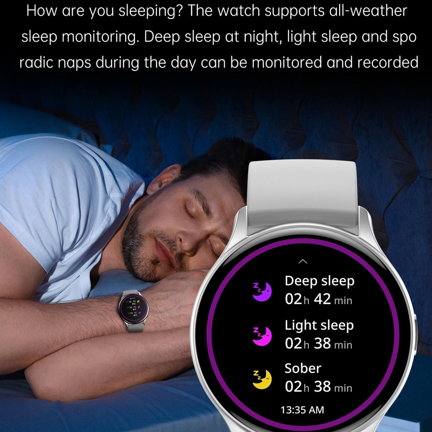 1.43 Inch Bt5.0 Ip67 Sport Smart Watch Support Bluetooth Call / Message Notification / Heart Rate / Blood Pressure Health Monitor - Gold