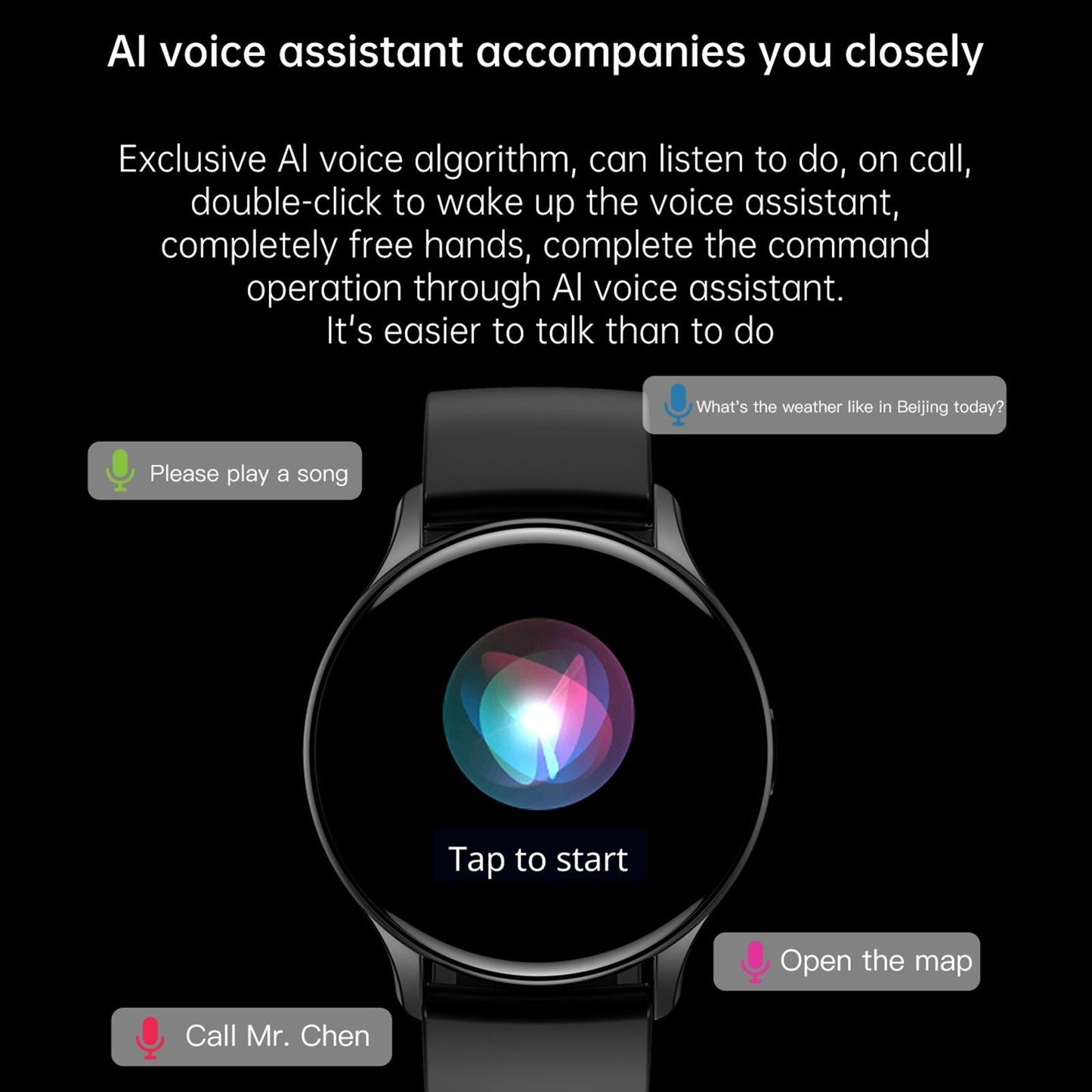 1.43 Inch Bt5.0 Ip67 Sport Smart Watch Support Bluetooth Call / Message Notification / Heart Rate / Blood Pressure Health Monitor - Gold