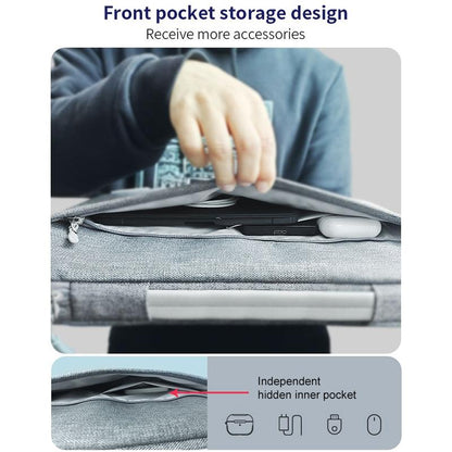 14 Inch Waterproof Laptop Handbag In Bg-01 Design - Grey - 14 Inch