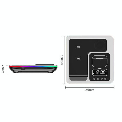 15W 5 In 1 Foldable Wireless Charger Stand - Silver