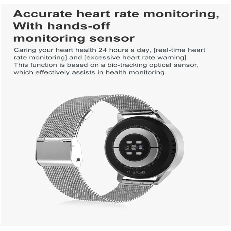 Steel Smart Watch With Colour Screen - Dt4 - Silver