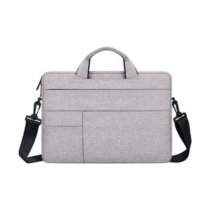 14.1-15.4 Inch Portable Laptop Shoulder Bag in Oxford Cloth & Nylon - Hemp Gray