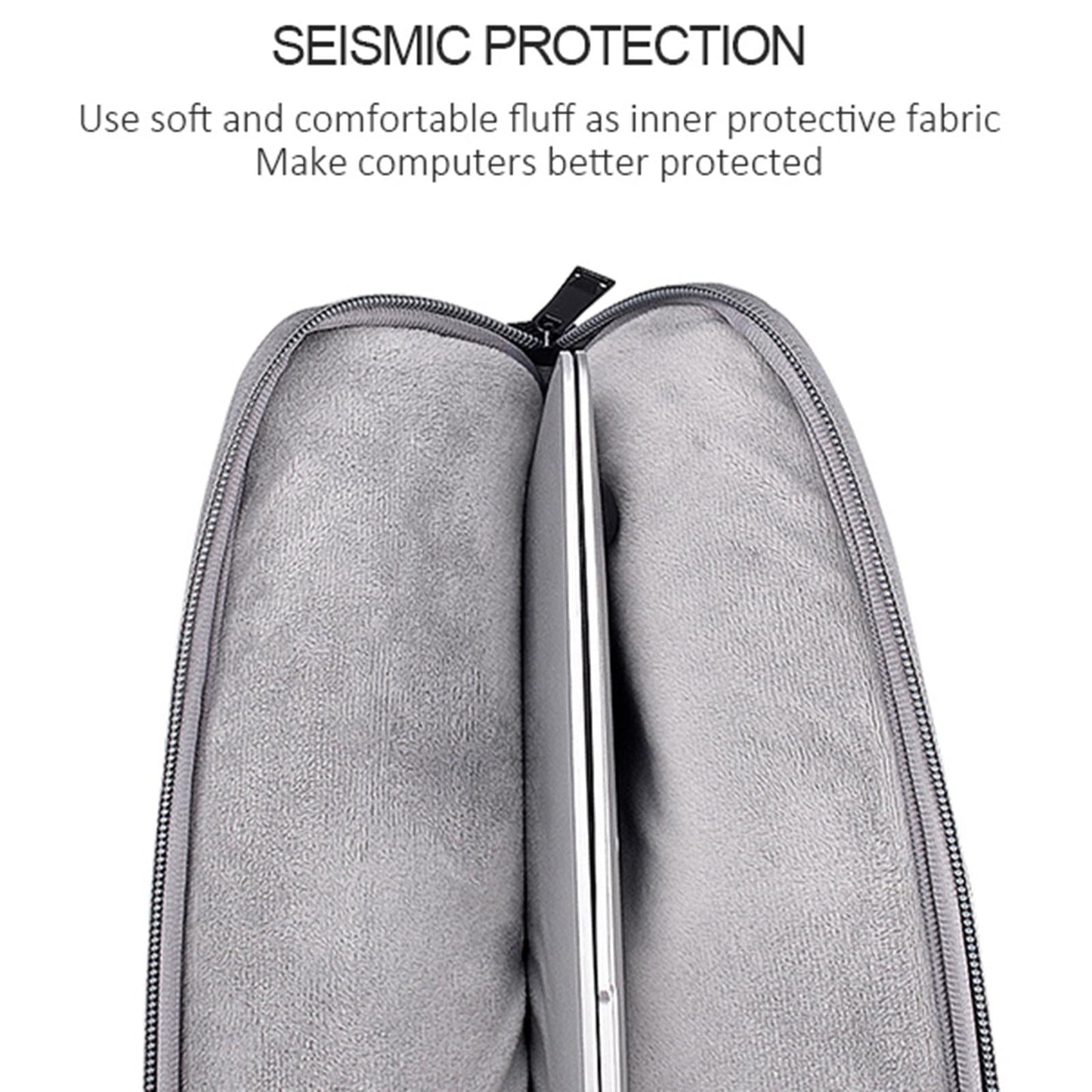 14.1-15.4 Inch Portable Laptop Shoulder Bag in Oxford Cloth & Nylon - Hemp Gray