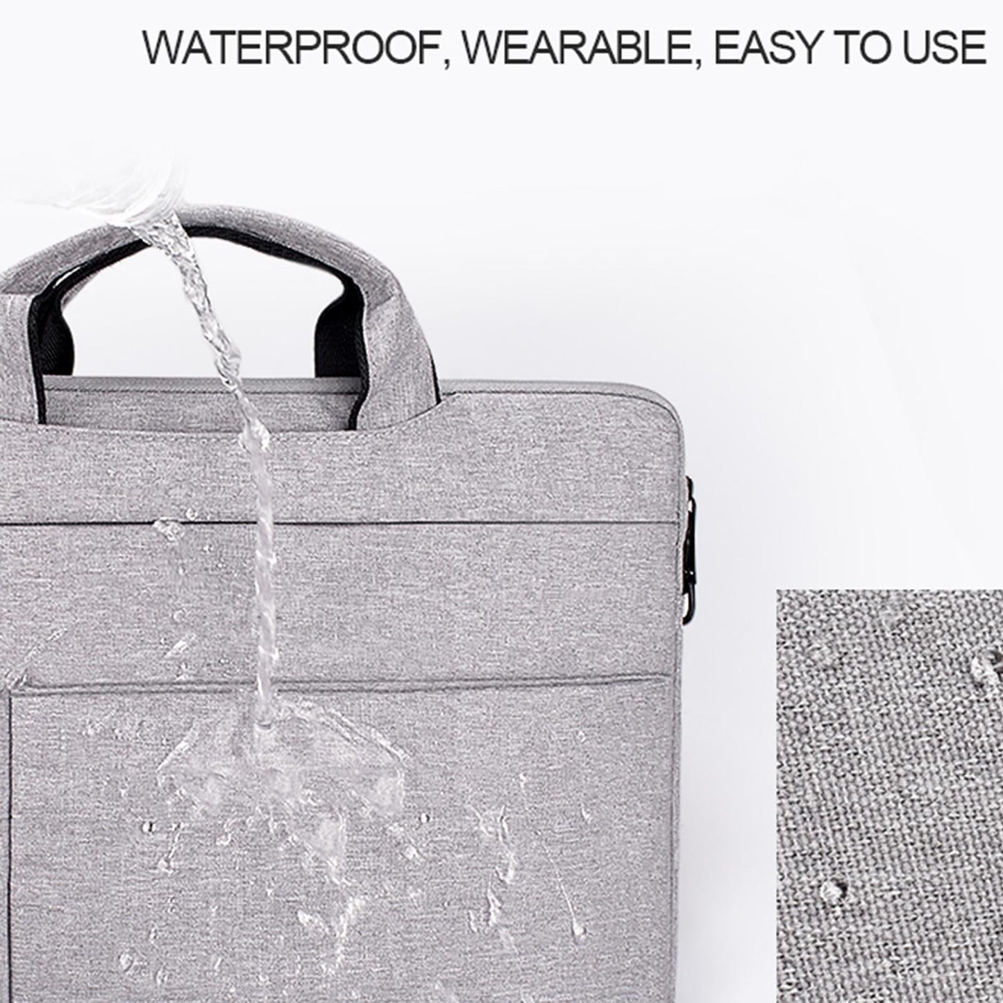 14.1-15.4 Inch Portable Laptop Shoulder Bag in Oxford Cloth & Nylon - Hemp Gray