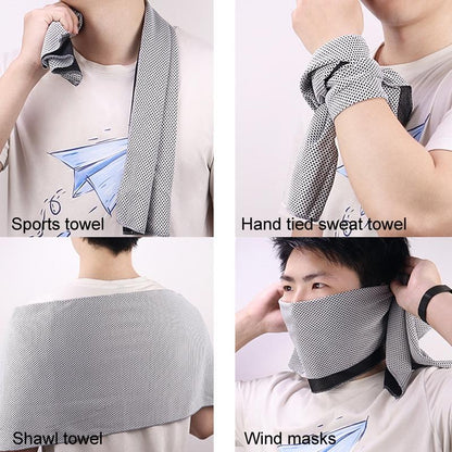 Portable Quick Dry Sports Towel Set with Silicone Sleeve and Storage Bag - 30x80cm - Grey - 30X90Cm