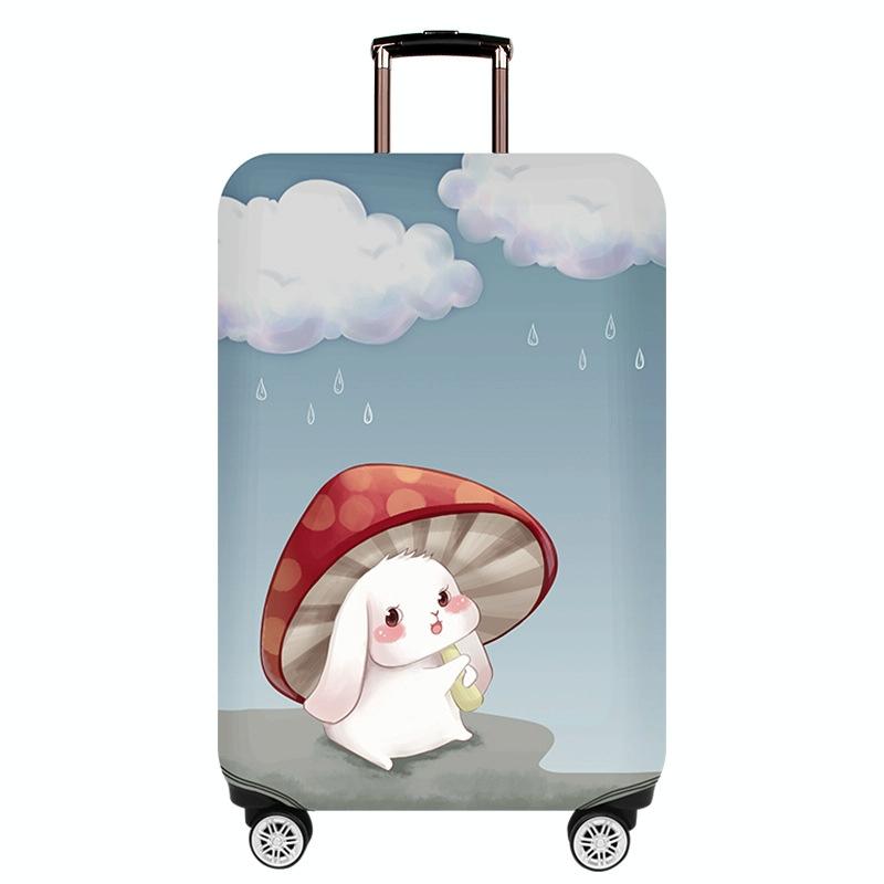 Large Elastic Dustproof Luggage Cover - Durable and Protective - Mushroom Rabbit