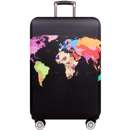 Xl Travel Luggage Cover - Dustproof Scratch-proof Elastic Sleeve - Fits 29-32 Inch Suitcases - English Map