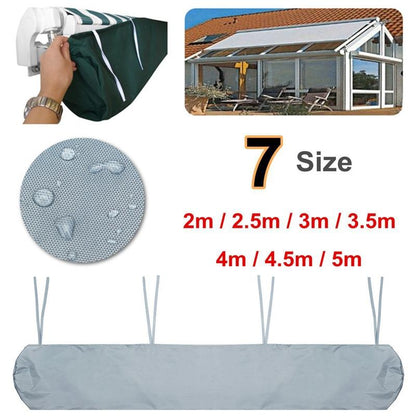 Waterproof Retractable Canopy for Outdoor Patio - 3.5m Size Dustproof Protective Cover - Grey