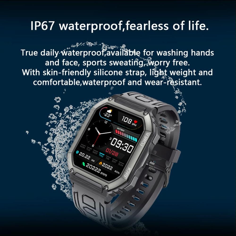Waterproof Pedometer Sport Smart Watch Support Heart Rate / Blood Pressure Monitoring / Bt Calling - Coffee