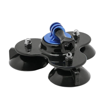 Universal Suction Cup Mount for Action Cameras with Tripod and Handle - Dark Blue