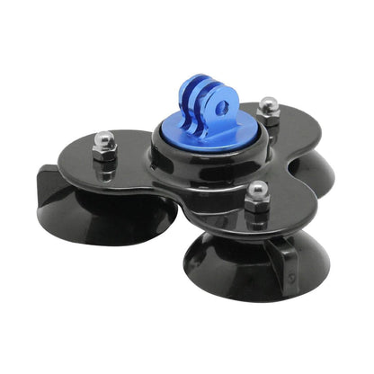 Universal Suction Cup Mount for Action Cameras with Tripod and Handle - Dark Blue