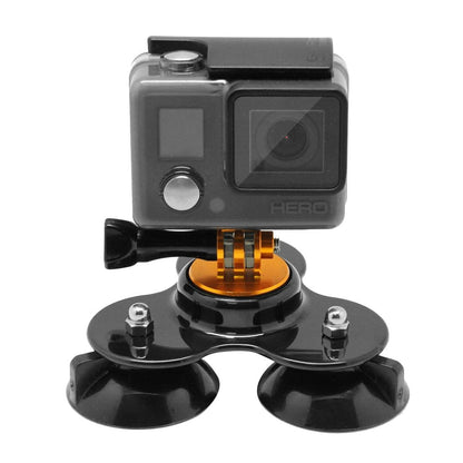 Universal Suction Cup Mount for Action Cameras with Tripod and Handle - Dark Blue
