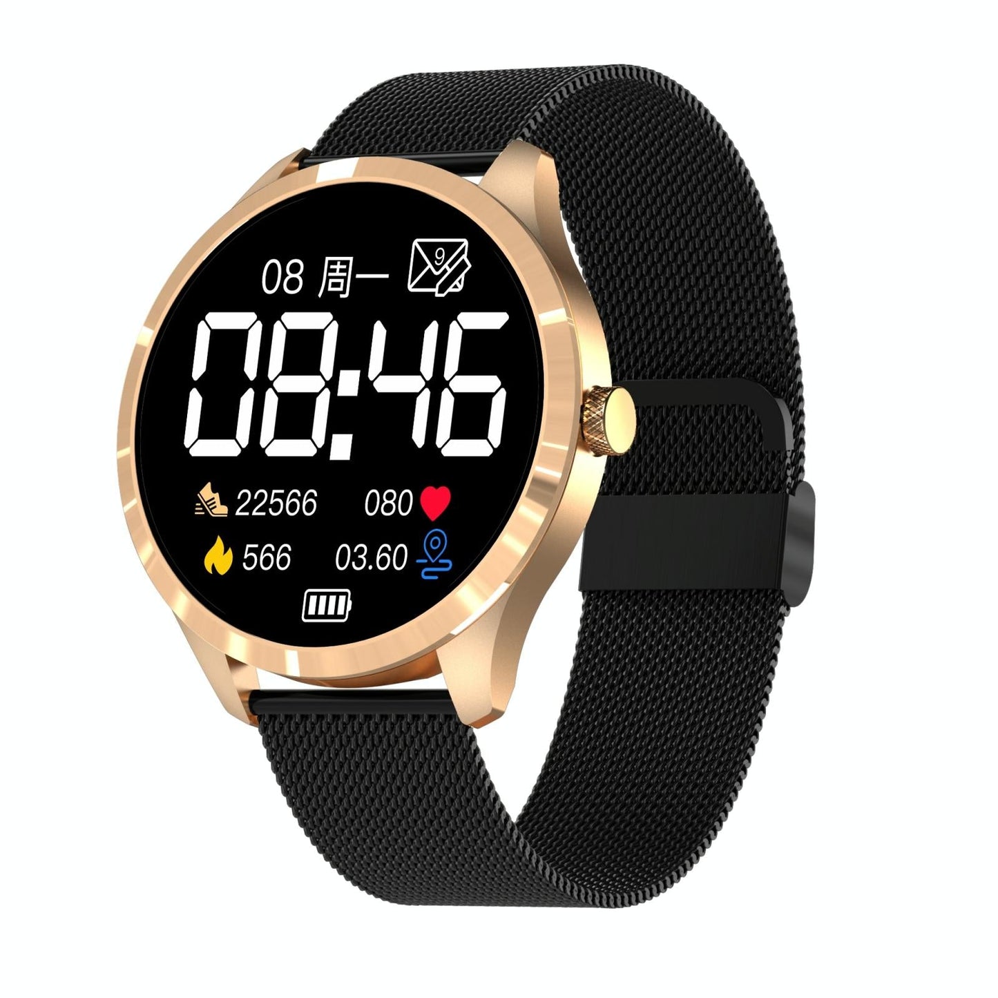 1.28 Inch Ips Colour Screen Ip67 Waterproof Smart Watch Support Blood Pressure Monitoring / Heart Rate Monitoring / Sleep Monitoring - Silver