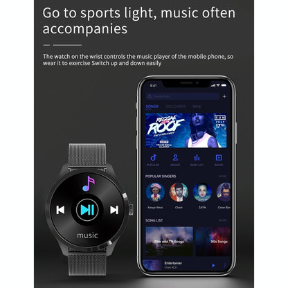 1.28 Inch Ips Colour Screen Ip67 Waterproof Smart Watch Support Blood Pressure Monitoring / Heart Rate Monitoring / Sleep Monitoring - Silver