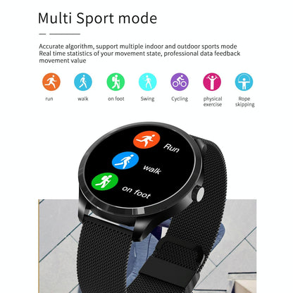 1.28 Inch Ips Colour Screen Ip67 Waterproof Smart Watch Support Blood Pressure Monitoring / Heart Rate Monitoring / Sleep Monitoring - Silver