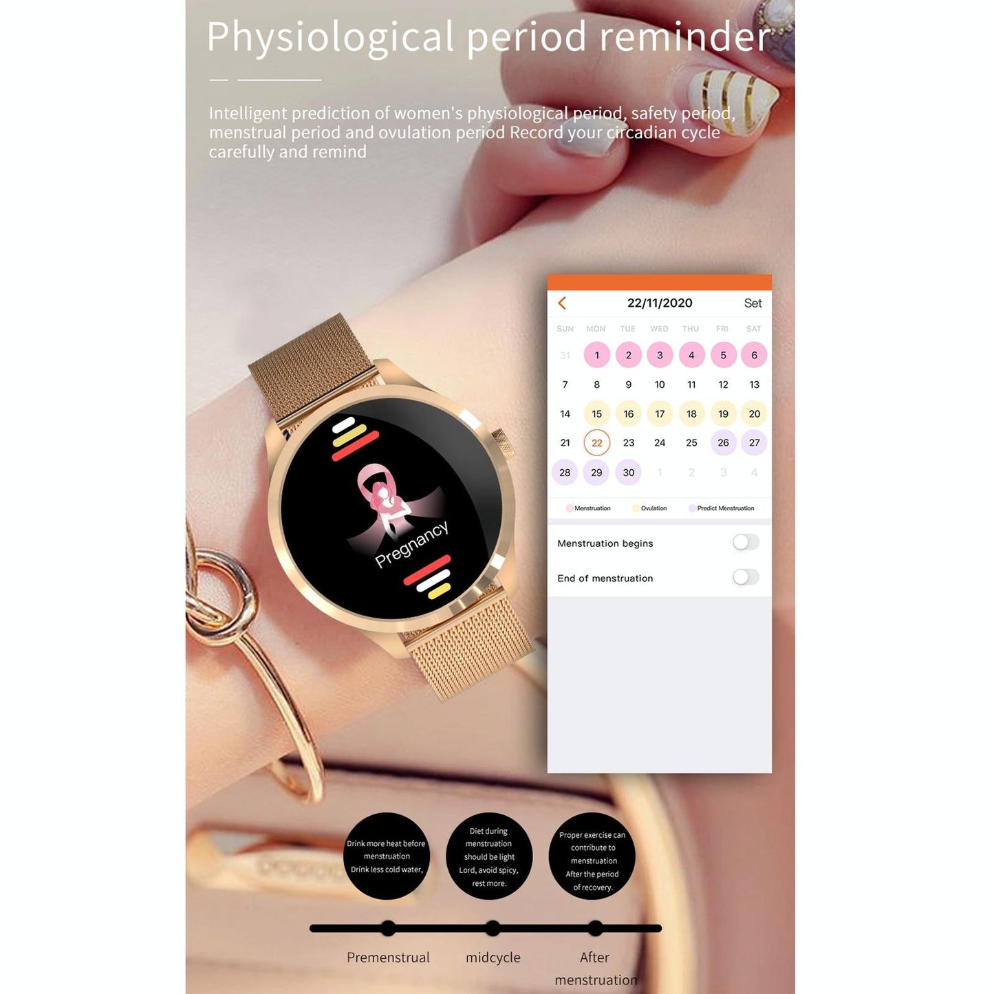 1.28 Inch Ips Colour Screen Ip67 Waterproof Smart Watch Support Blood Pressure Monitoring / Heart Rate Monitoring / Sleep Monitoring - Silver