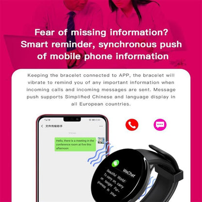 Smart Watch With Call Reminder And Health Monitoring - Waterproof - Purple