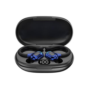 Wireless Bluetooth Earphones with Charging Case - F8 - Blue Double Ear
