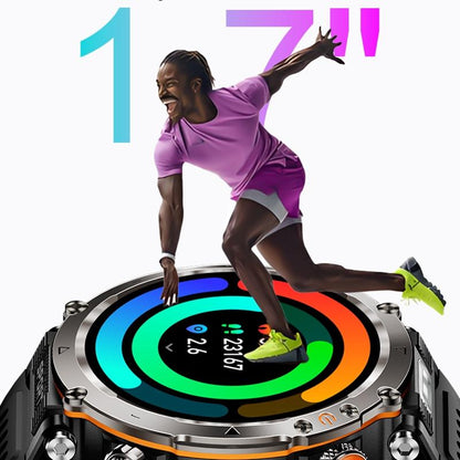 Waterproof Smart Watch With Flashlight And Compass - 1 Inch - Army Green