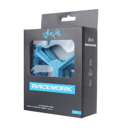 A Pair Of Wide Anti-Slip Nylon Bike Pedals - Cyan