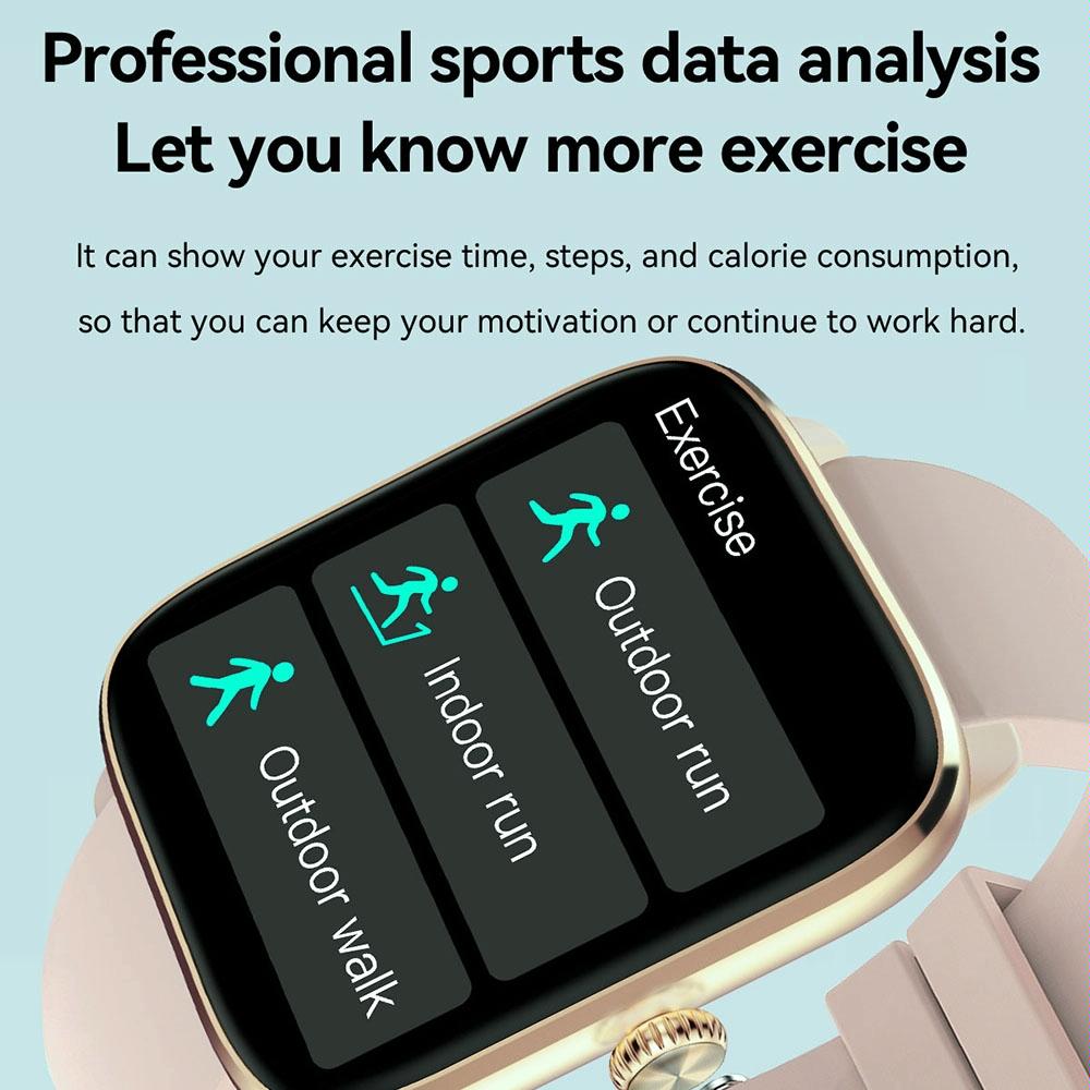 1.96 Inch Ip67 Waterproof Silicone Band Smart Watch Supports Dual-Mode Bluetooth Call / Heart Rate Monitoring - Gold