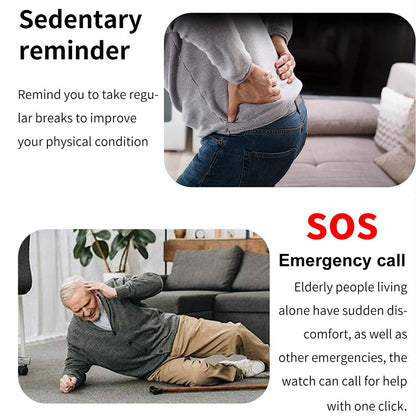 1.91 Inch Ips Screen Ip67 Waterproof Silicone Band Smart Watch Support Body Temperature Monitoring / Ecg - Dark Blue