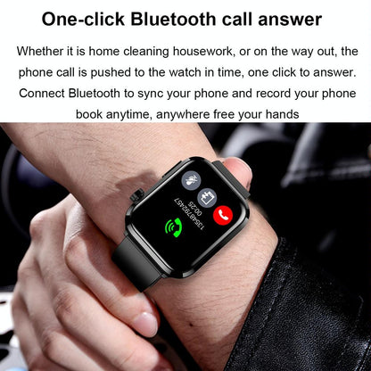 1.91 Inch Ips Screen Ip67 Waterproof Silicone Band Smart Watch Support Body Temperature Monitoring / Ecg - Dark Blue