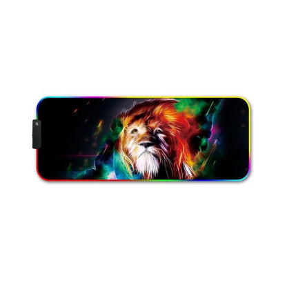 Rgb Non Slip Mouse Pad With Thermal Transfer - Colourful Lion
