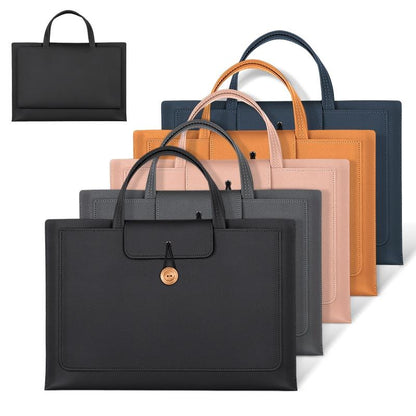 Portable Laptop Inner Bag with Elastic Thread Button - Black