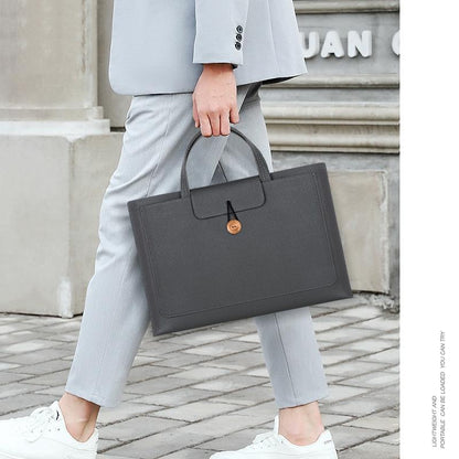 Portable Laptop Inner Bag with Elastic Thread Button - Black