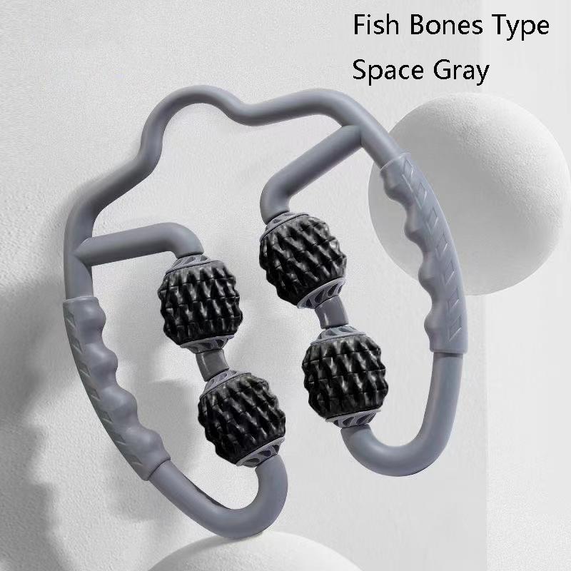Muscle Massage Roller Foam Shaft For Yoga & Fitness - Fish Bones Type Space Gray - Factory Direct Shop