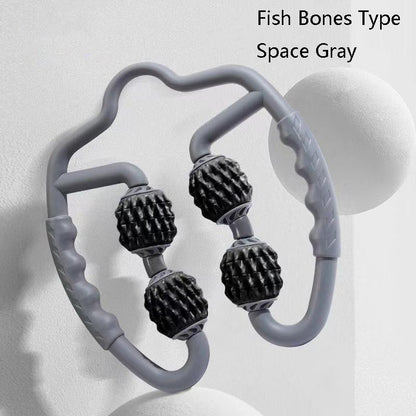 Muscle Massage Roller Foam Shaft For Yoga & Fitness - Fish Bones Type Space Gray - Factory Direct Shop