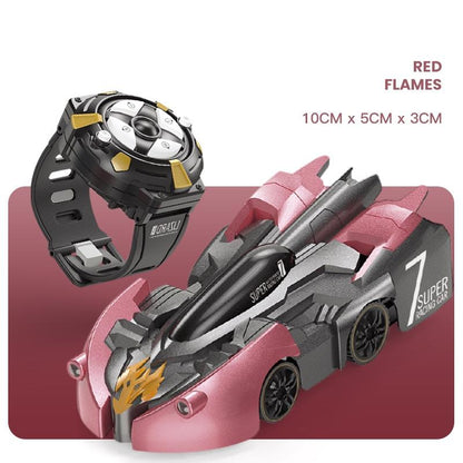 Electric Remote Control Wall Climbing Car for Kids - Mini Toy - Red Charge Watch Rc Edition
