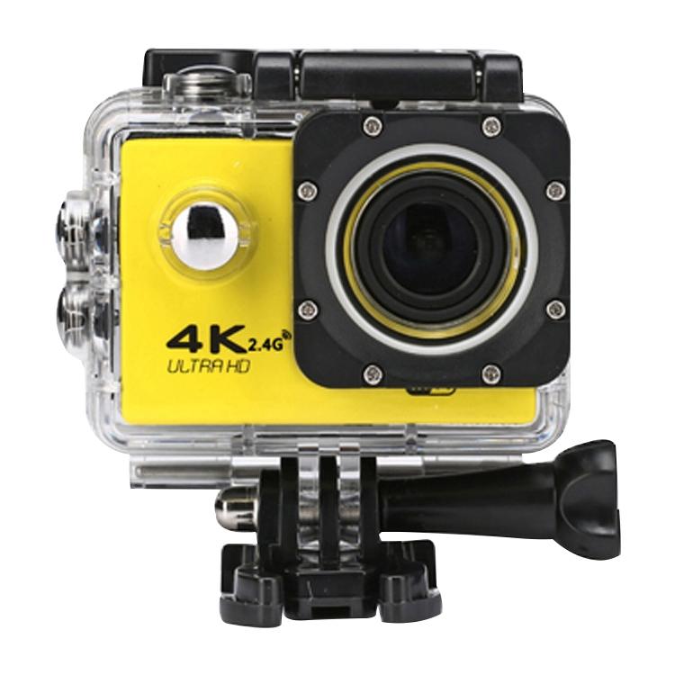 Waterproof 4k Action Camera for Cycling and Diving - Yellow