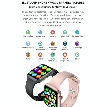 1.75 Inch Full Screen Ip67 Waterproof Smart Watch Support Sleep Monitor / Heart Rate Monitor / Bluetooth Call - Blue