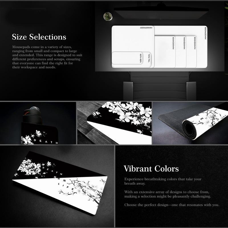 Cherry Blossom Ink Painting Mouse Pad Non Slip - Pattern 15 - 400X900X2Mm