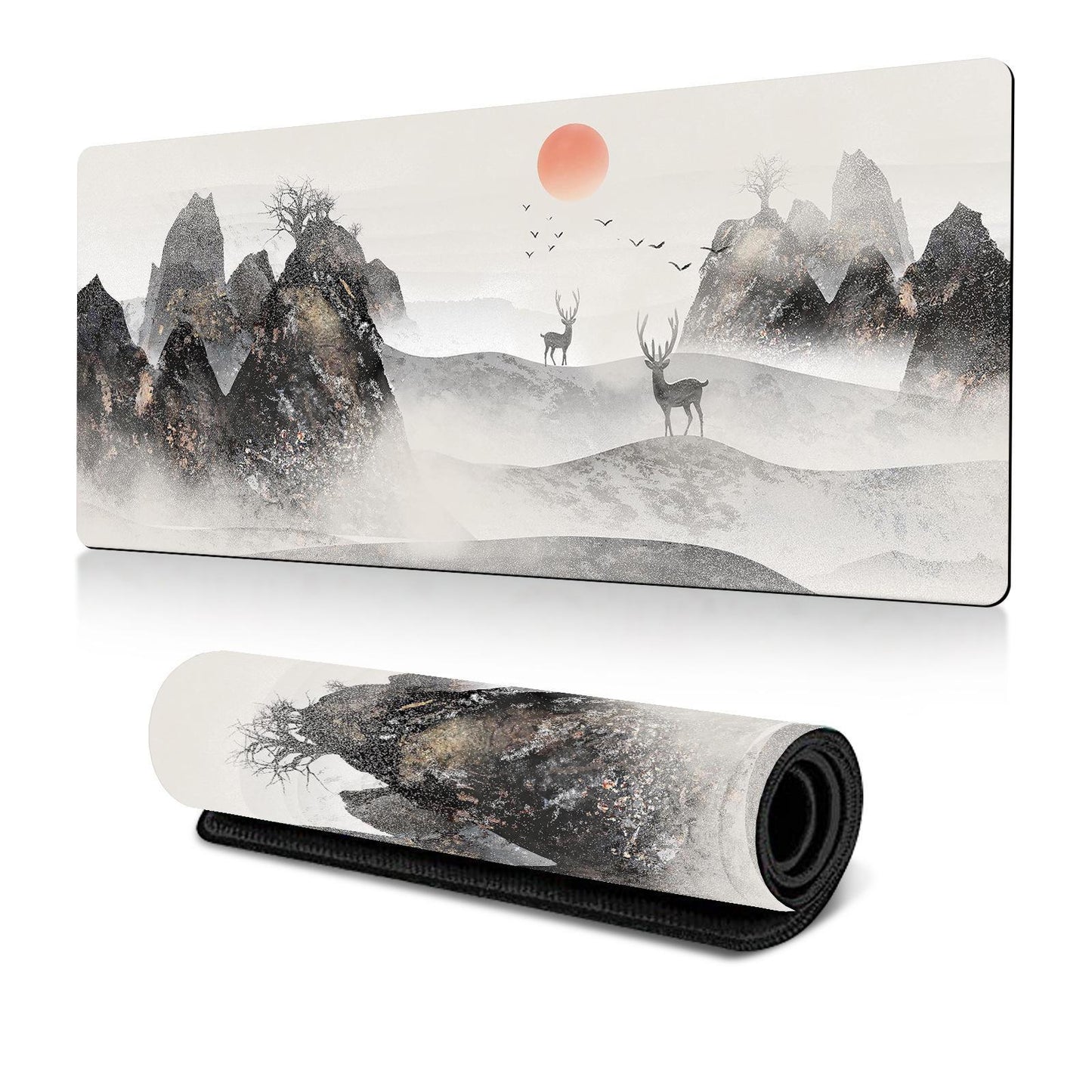 Cherry Blossom Ink Painting Mouse Pad Non Slip - Pattern 15 - 400X900X2Mm
