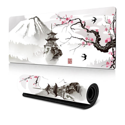 Cherry Blossom Ink Painting Mouse Pad Non Slip - Pattern 15 - 400X900X2Mm