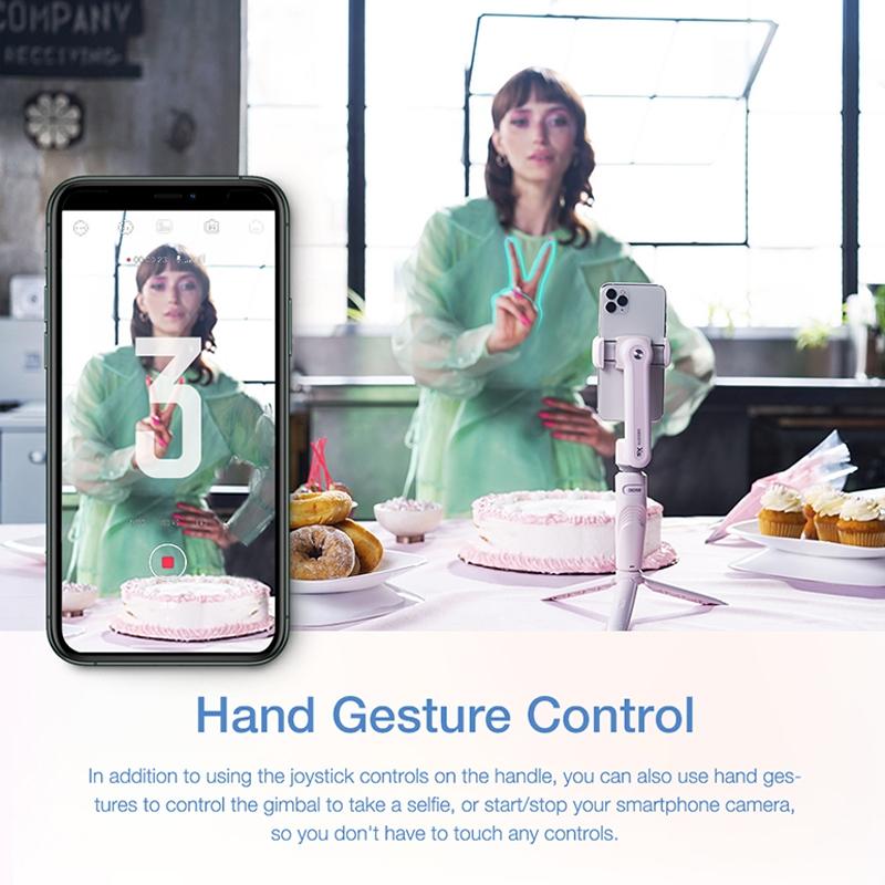 Smooth-xs Handheld Gimbal Stabilizer Selfie Stick - Pink 200g