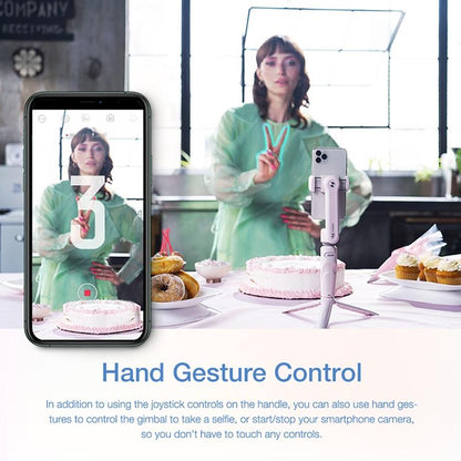 Smooth-xs Handheld Gimbal Stabilizer Selfie Stick - Pink 200g