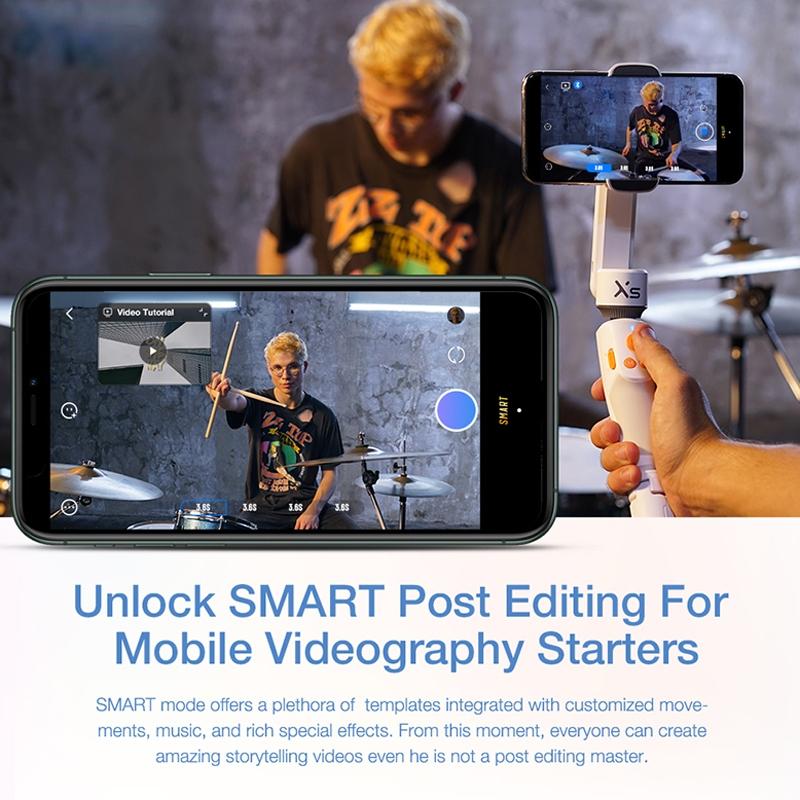 Smooth-xs Handheld Gimbal Stabilizer Selfie Stick - Pink 200g