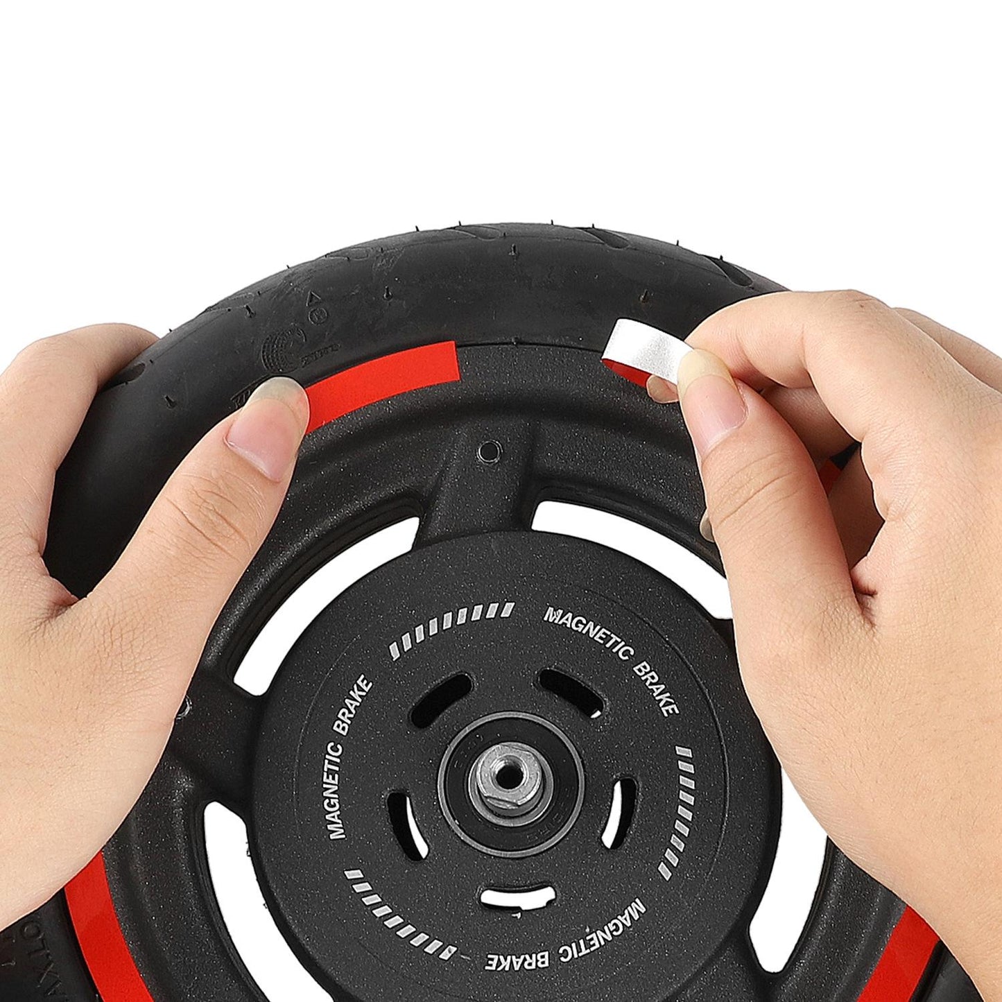 Blue Wheel Hub Sticker Set for Scooter / Bike / Electric Vehicle 2 Pcs - White