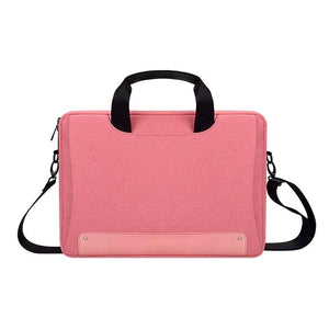 Waterproof Oxford Cloth Laptop Bag with Concealed Handle & Luggage Tie Rod - Pink