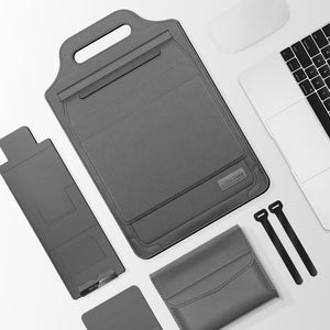 Versatile Laptop Bag with Mouse Pad Stand - Grey