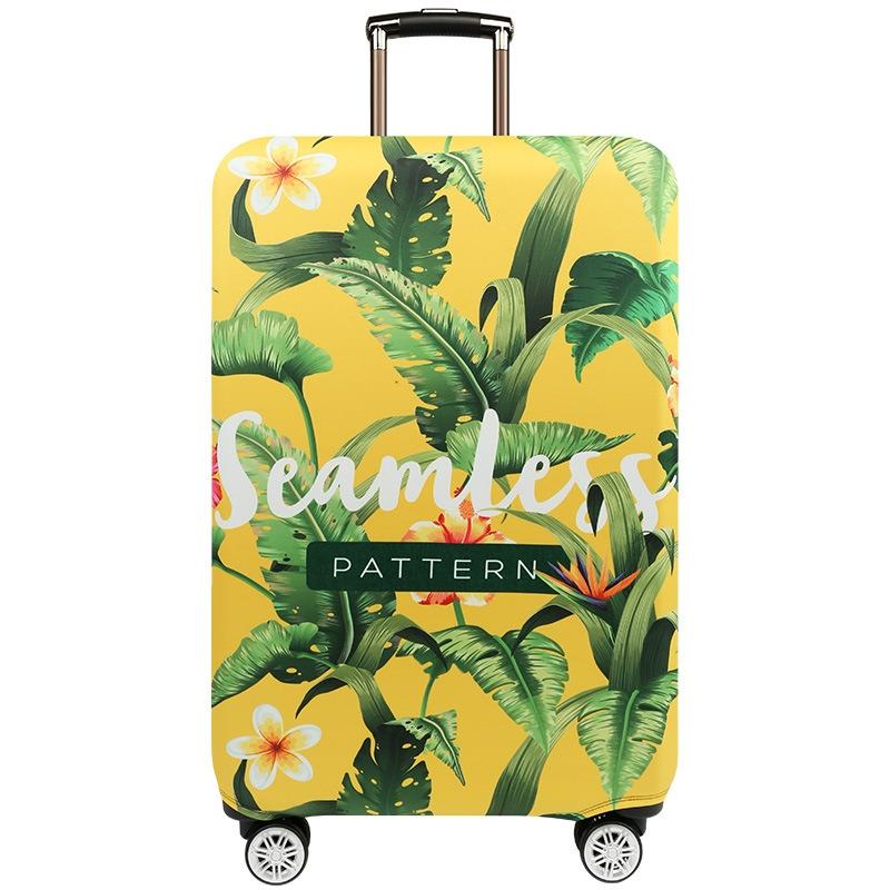 Stretchy Luggage Dust Cover - Durable & Protective - Size l - Sword Leaf Forest - L