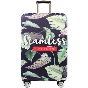 Stretchy Luggage Dust Cover - Durable & Protective - Size l - Sword Leaf Forest - Xl