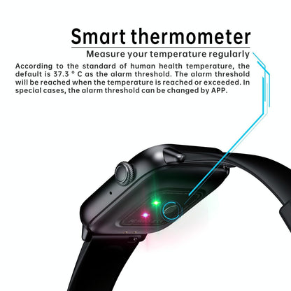 1.83 Inch Bt5.2 Smart Sport Watch Support Sleep / Heart Rate / Blood Oxygen / Temperature / Blood Pressure Health Monitor - Gold + Pink