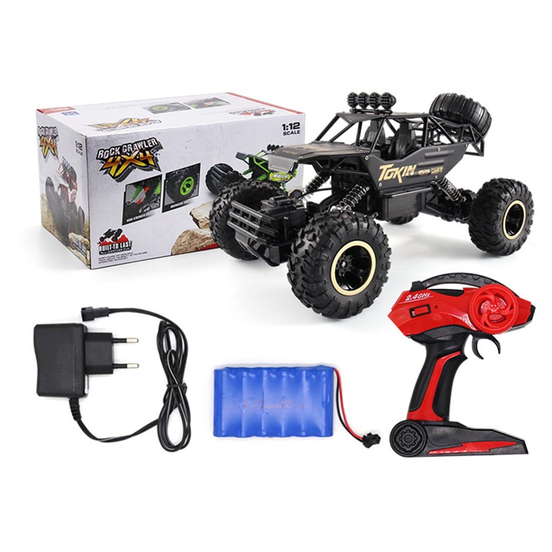37cm Remote Control Bigfoot Climbing Car - 1 12 Alloy 4wd Cross-country Toy - Green